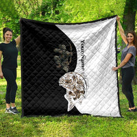 Carp Hunter Bowfishing Customize Name Quilt Camouflage Archer Graphic and Black White Split Layout - Wonder Print Shop