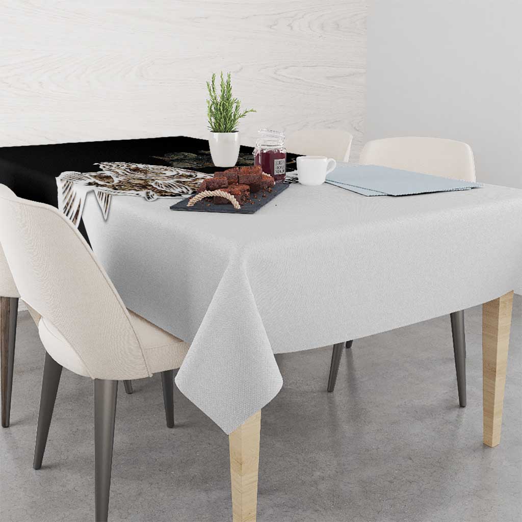 Carp Hunter Bowfishing Customize Name Tablecloth Camouflage Archer Graphic and Black White Split Layout - Wonder Print Shop