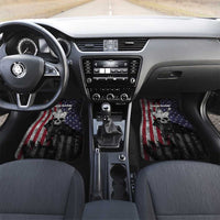 Personalized Skull Bowling Car Mats Distressed American Flag in Dark Grunge Design - Wonder Print Shop