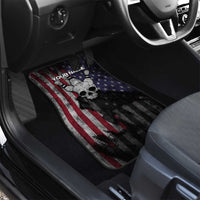 Personalized Skull Bowling Car Mats Distressed American Flag in Dark Grunge Design - Wonder Print Shop