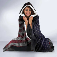 Personalized Skull Bowling Hooded Blanket Distressed American Flag in Dark Grunge Design - Wonder Print Shop