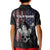 Personalized Skull Bowling Kid Polo Shirt Distressed American Flag in Dark Grunge Design - Wonder Print Shop