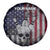 Personalized Skull Bowling Spare Tire Cover Distressed American Flag in Dark Grunge Design - Wonder Print Shop
