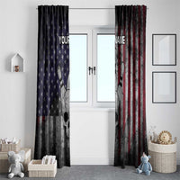 Personalized Skull Bowling Window Curtain Distressed American Flag in Dark Grunge Design - Wonder Print Shop