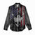 Personalized Skull Bowling Women Casual Shirt Distressed American Flag in Dark Grunge Design - Wonder Print Shop