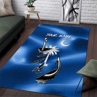 Fishing Custom South Carolina Flag Area Rug Fish Hook Graphic in Blue Gradient Design - Wonder Print Shop