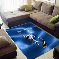 Fishing Custom South Carolina Flag Area Rug Fish Hook Graphic in Blue Gradient Design - Wonder Print Shop