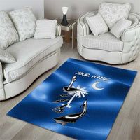 Fishing Custom South Carolina Flag Area Rug Fish Hook Graphic in Blue Gradient Design - Wonder Print Shop