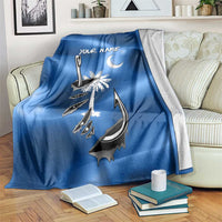 Fishing Custom South Carolina Flag Blanket Fish Hook Graphic in Blue Gradient Design - Wonder Print Shop