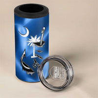 Fishing Custom South Carolina Flag 4 in 1 Can Cooler Tumbler Fish Hook Graphic in Blue Gradient Design - Wonder Print Shop