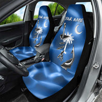 Fishing Custom South Carolina Flag Car Seat Cover Fish Hook Graphic in Blue Gradient Design - Wonder Print Shop
