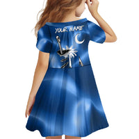 Fishing Custom South Carolina Flag Family Matching Off Shoulder Maxi Dress and Hawaiian Shirt Fish Hook Graphic in Blue Gradient Design - Wonder Print Shop