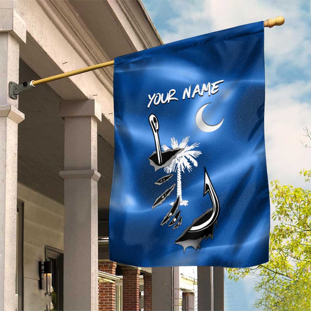 Fishing Custom South Carolina Flag Garden Flag Fish Hook Graphic in Blue Gradient Design - Wonder Print Shop