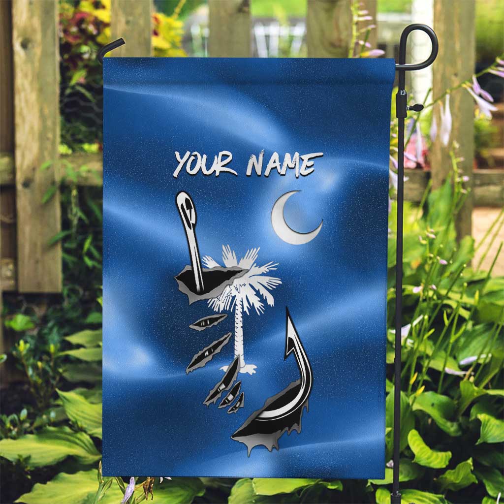 Fishing Custom South Carolina Flag Garden Flag Fish Hook Graphic in Blue Gradient Design - Wonder Print Shop