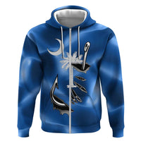Fishing Custom South Carolina Flag Hoodie Fish Hook Graphic in Blue Gradient Design - Wonder Print Shop