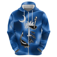 Fishing Custom South Carolina Flag Hoodie Fish Hook Graphic in Blue Gradient Design - Wonder Print Shop