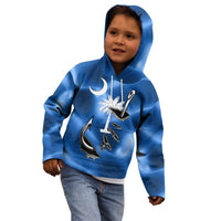 Fishing Custom South Carolina Flag Kid Hoodie Fish Hook Graphic in Blue Gradient Design - Wonder Print Shop