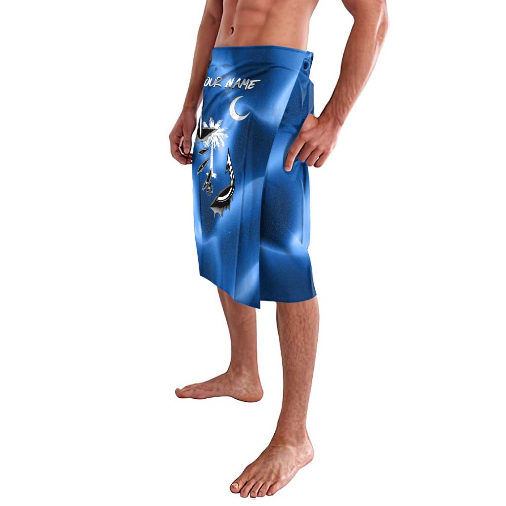 Fishing Custom South Carolina Flag Lavalava Fish Hook Graphic in Blue Gradient Design - Wonder Print Shop