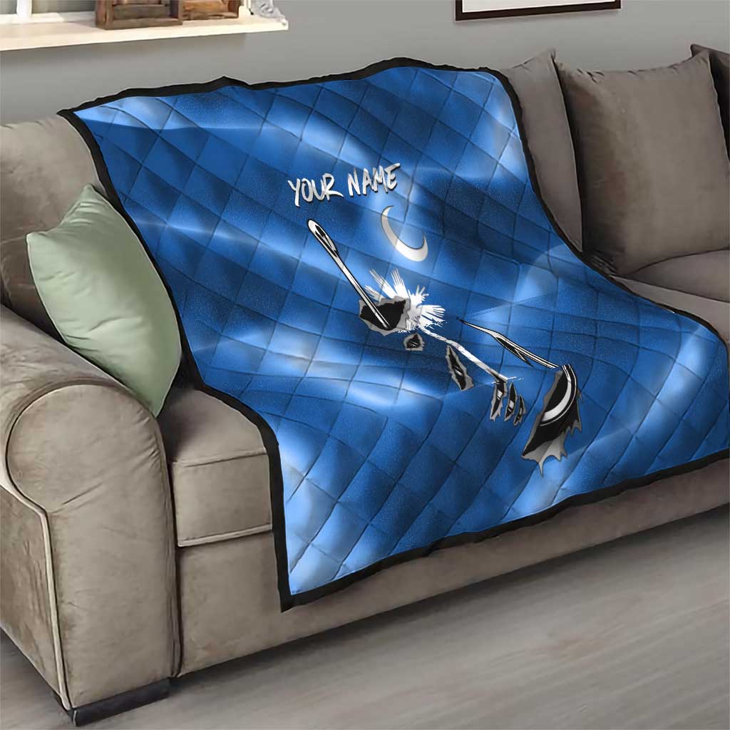 Fishing Custom South Carolina Flag Quilt Fish Hook Graphic in Blue Gradient Design - Wonder Print Shop