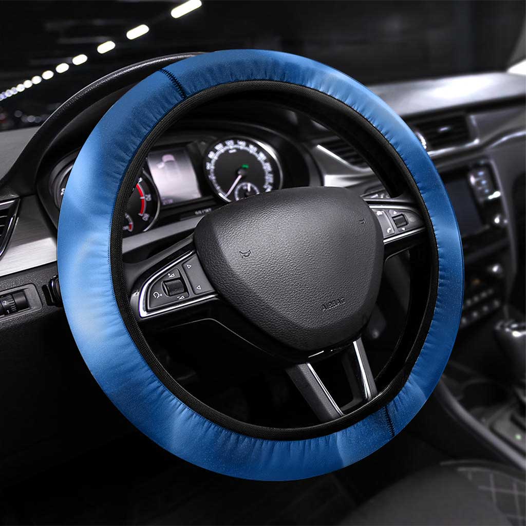 Fishing South Carolina Flag Steering Wheel Cover Fish Hook Graphic in Blue Gradient Design - Wonder Print Shop