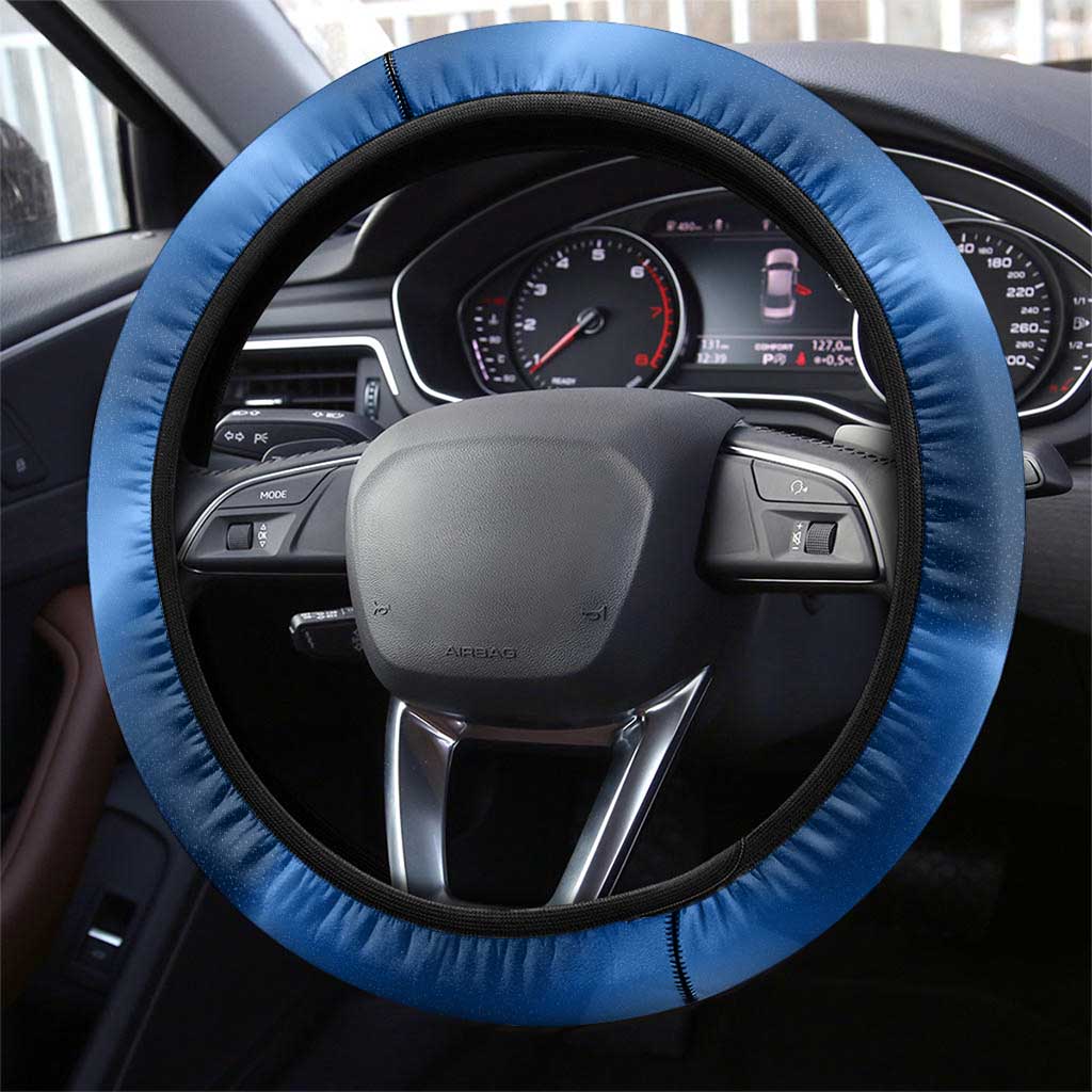 Fishing South Carolina Flag Steering Wheel Cover Fish Hook Graphic in Blue Gradient Design - Wonder Print Shop