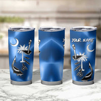 Fishing Custom South Carolina Flag Tumbler Cup Fish Hook Graphic in Blue Gradient Design - Wonder Print Shop