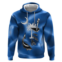 Fishing Custom South Carolina Flag Zip Hoodie Fish Hook Graphic in Blue Gradient Design - Wonder Print Shop