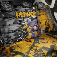 Hip Hop Street Style Back Car Seat Cover Yellow and Black Graffiti and Urban Skull Character Design - Wonder Print Shop