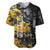 Hip Hop Street Style Baseball Jersey Yellow and Black Graffiti and Urban Skull Character Design - Wonder Print Shop