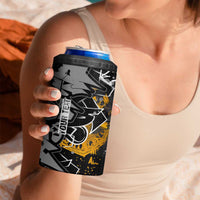 Hip Hop Street Style 4 in 1 Can Cooler Tumbler Yellow and Black Graffiti and Urban Skull Character Design - Wonder Print Shop