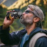 Hip Hop Street Style 4 in 1 Can Cooler Tumbler Yellow and Black Graffiti and Urban Skull Character Design - Wonder Print Shop