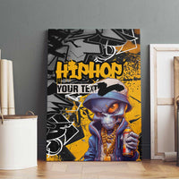 Hip Hop Street Style Canvas Wall Art Yellow and Black Graffiti and Urban Skull Character Design - Wonder Print Shop