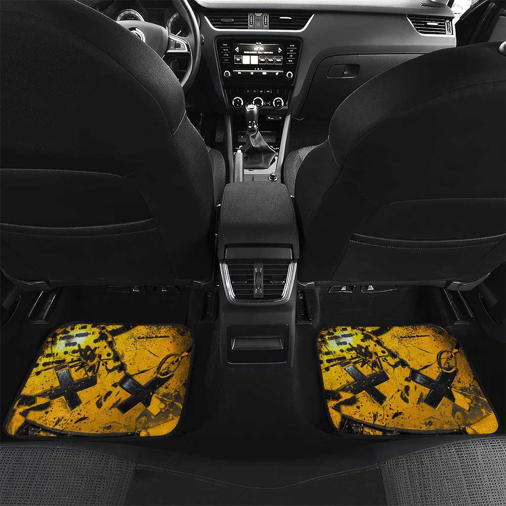 Hip Hop Street Style Car Mats Yellow and Black Graffiti and Urban Skull Character Design - Wonder Print Shop