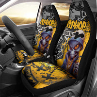 Hip Hop Street Style Car Seat Cover Yellow and Black Graffiti and Urban Skull Character Design - Wonder Print Shop