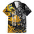 Hip Hop Street Style Family Matching Off Shoulder Maxi Dress and Hawaiian Shirt Yellow and Black Graffiti and Urban Skull Character Design - Wonder Print Shop