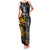 Hip Hop Street Style Family Matching Tank Maxi Dress and Hawaiian Shirt Yellow and Black Graffiti and Urban Skull Character Design - Wonder Print Shop