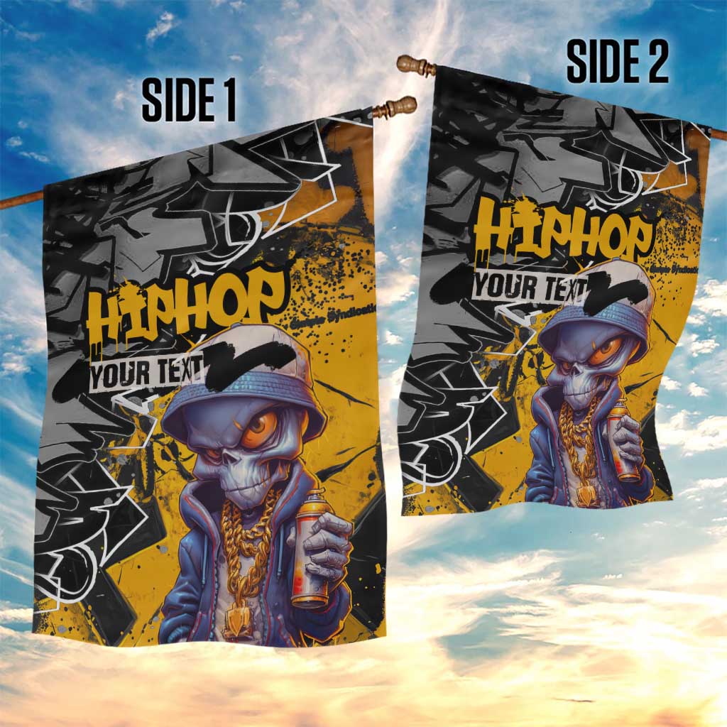 Hip Hop Street Style Garden Flag Yellow and Black Graffiti and Urban Skull Character Design - Wonder Print Shop