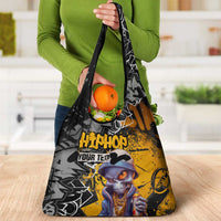Hip Hop Street Style Grocery Bag Yellow and Black Graffiti and Urban Skull Character Design - Wonder Print Shop
