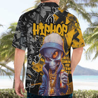 Hip Hop Street Style Hawaiian Shirt Yellow and Black Graffiti and Urban Skull Character Design - Wonder Print Shop