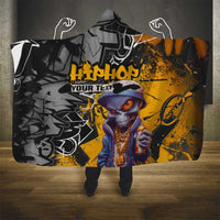 Hip Hop Street Style Hooded Blanket Yellow and Black Graffiti and Urban Skull Character Design - Wonder Print Shop