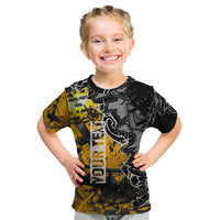 Hip Hop Street Style Kid T Shirt Yellow and Black Graffiti and Urban Skull Character Design - Wonder Print Shop