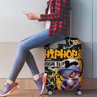 Hip Hop Street Style Luggage Cover Yellow and Black Graffiti and Urban Skull Character Design - Wonder Print Shop