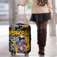 Hip Hop Street Style Luggage Cover Yellow and Black Graffiti and Urban Skull Character Design - Wonder Print Shop