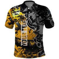 Hip Hop Street Style Polo Shirt Yellow and Black Graffiti and Urban Skull Character Design - Wonder Print Shop