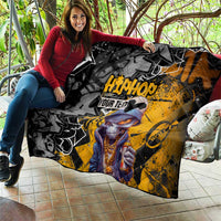 Hip Hop Street Style Quilt Yellow and Black Graffiti and Urban Skull Character Design - Wonder Print Shop