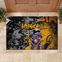 Hip Hop Street Style Rubber Doormat Yellow and Black Graffiti and Urban Skull Character Design - Wonder Print Shop