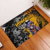 Hip Hop Street Style Rubber Doormat Yellow and Black Graffiti and Urban Skull Character Design - Wonder Print Shop
