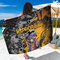 Hip Hop Street Style Sarong Yellow and Black Graffiti and Urban Skull Character Design - Wonder Print Shop