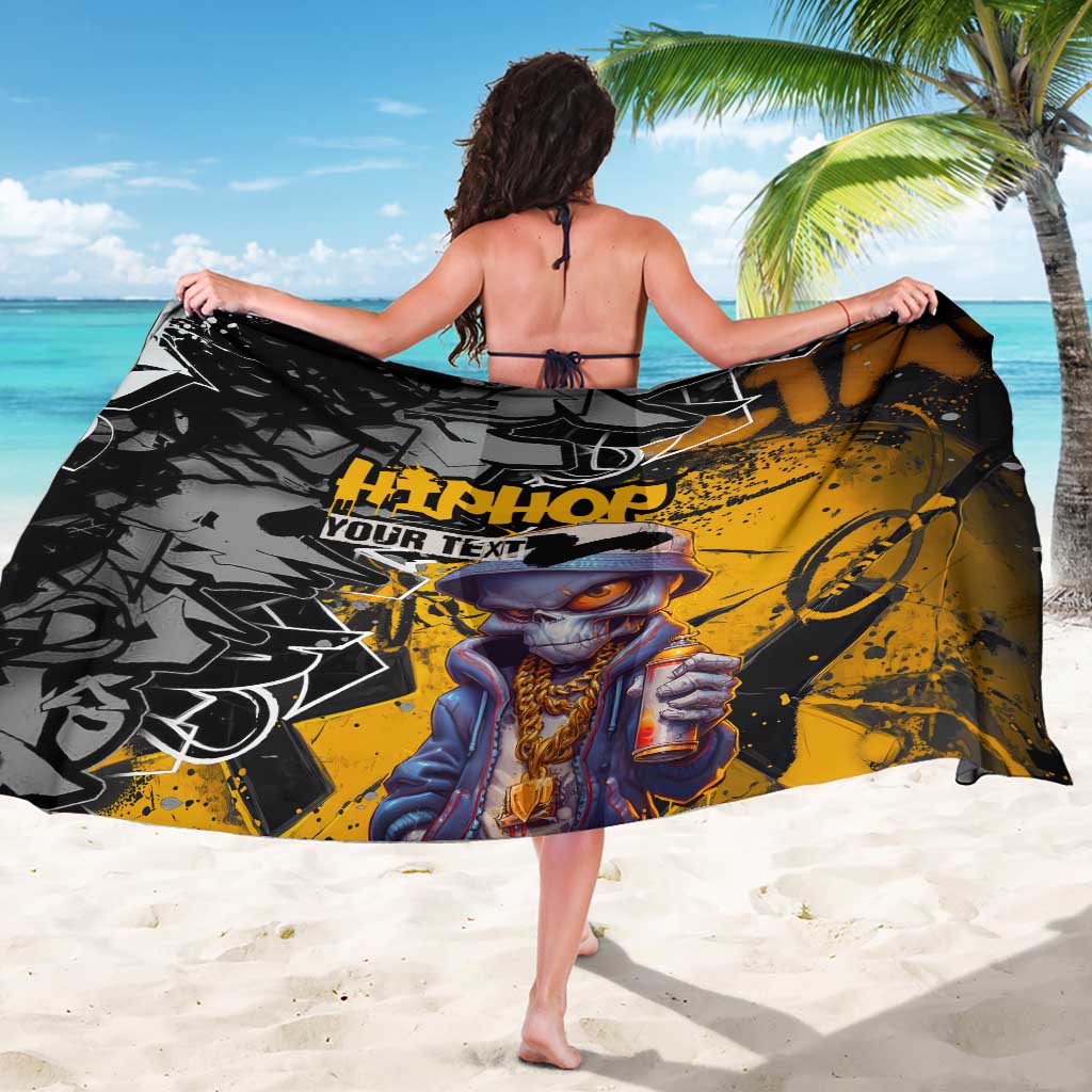 Hip Hop Street Style Sarong Yellow and Black Graffiti and Urban Skull Character Design - Wonder Print Shop