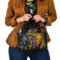 Hip Hop Street Style Shoulder Handbag Yellow and Black Graffiti and Urban Skull Character Design - Wonder Print Shop